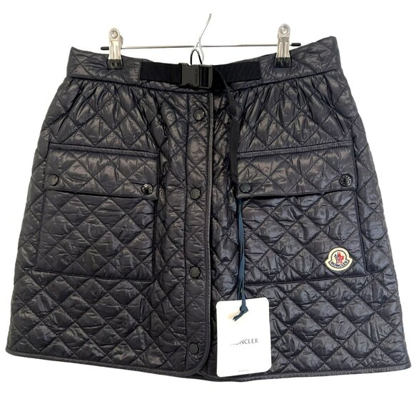 Moncler $760 Black Quilted Mini Skirt Adjustable Skirt NWT Size 44 - Picture 5 of 12